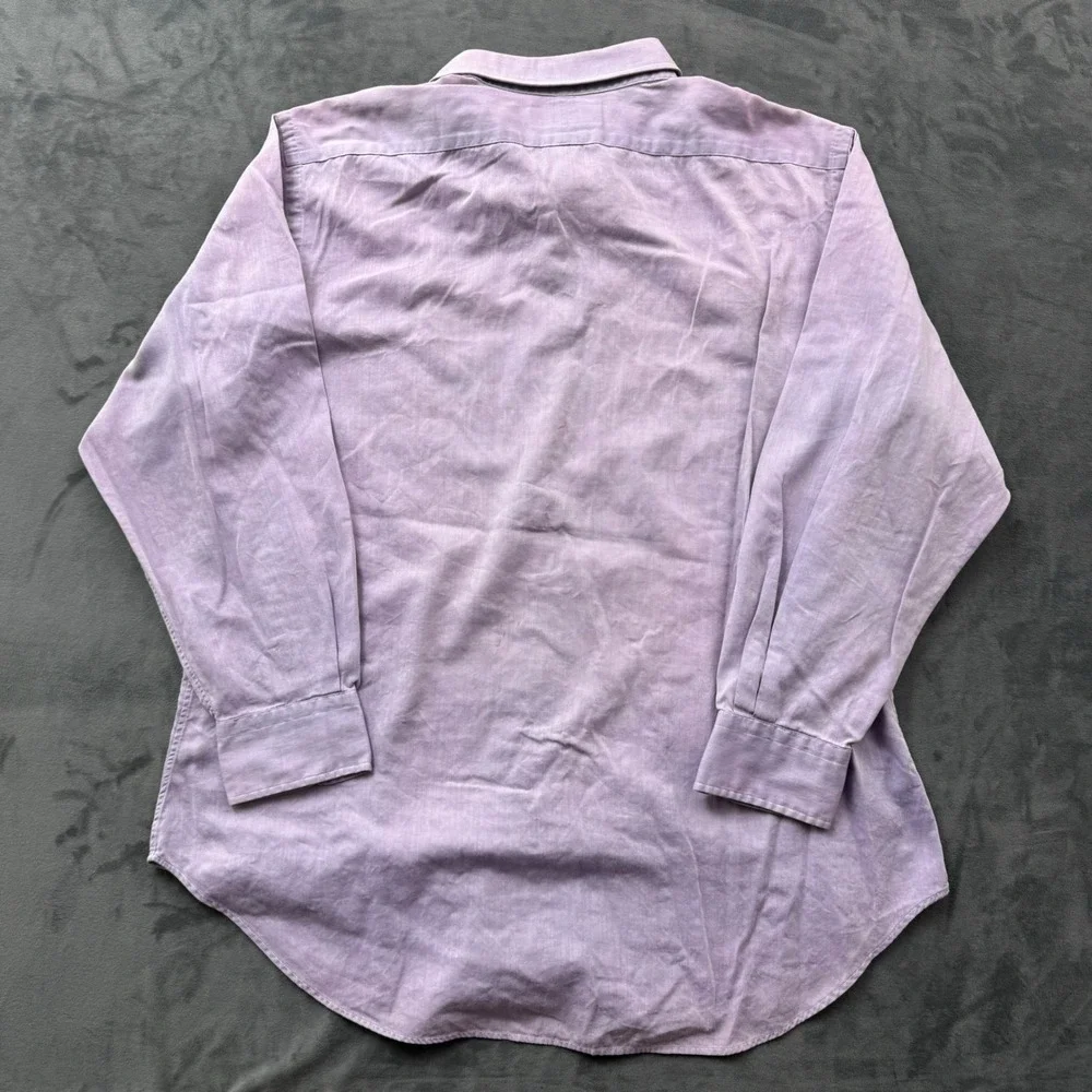 Polo Ralph Lauren Andrew Shirt Mens 16.5 32/33 Purple Cotton Button Down Faded